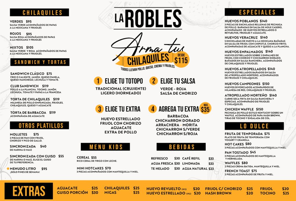 La Robles, Desayunos y comidas espectaculares en Monclova, déjate consentir en nuestro restaurant o llamanos para tu pedido. menú
